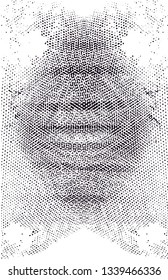 Distressed background in black and white texture with  dark spots, scratches and lines. Abstract vector illustration