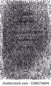 Distressed background in black and white texture with dots, spots, scratches and lines. Abstract vector illustration