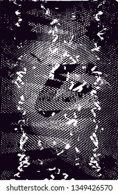 Distressed background in black and white texture with  dark spots, scratches and lines. Abstract vector illustration