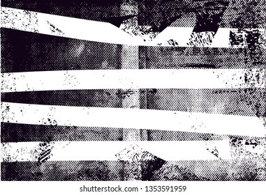 Distressed background in black and white texture with  dark spots, nets,scratches and lines. Abstract vector illustration