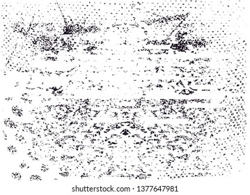 Distressed background in black and white texture with  dark spots, nets, scratches and lines. Abstract vector illustration