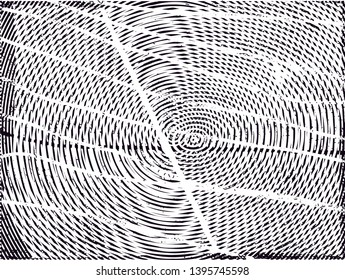 Distressed background in black and white texture with dots, spots, scratches and lines. Abstract vector illustration