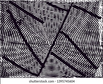 Distressed background in black and white texture with dots, spots, scratches and lines. Abstract vector illustration