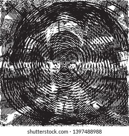 Distressed background in black and white texture with dots, spots, scratches and lines. Abstract vector illustration