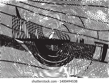 Distressed background in black and white texture with dots, spots, scratches and lines. Abstract vector illustration
