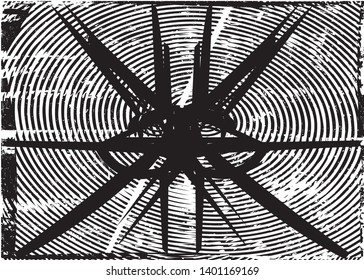 Distressed background in black and white texture with dots, spots, scratches and lines. Abstract vector illustration