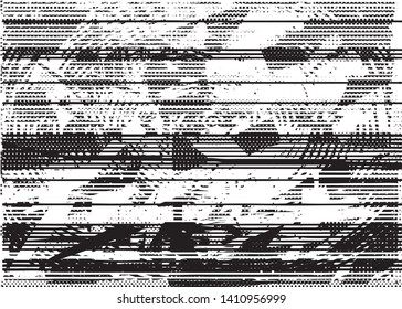 Distressed background in black and white texture with  dark spots, scratches and lines. Abstract illustration