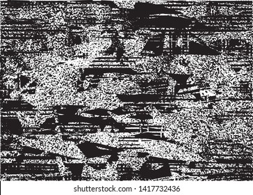 Distressed background in black and white texture with  dark spots, nets, scratches and lines. Abstract vector illustration