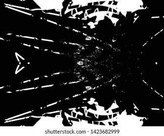 Distressed background in black and white texture with spots, scratches and lines. Abstract vector illustration