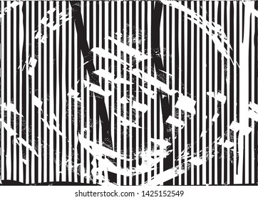 Distressed background in black and white texture with dots, spots, scratches and lines. Abstract vector illustration