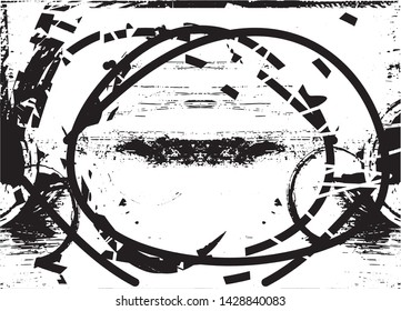 Distressed background in black and white texture with dots, spots, scratches and lines. Abstract vector illustration