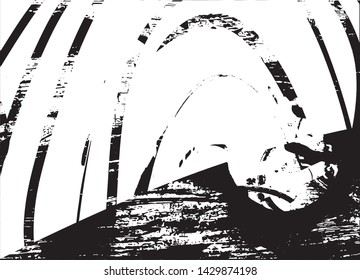 Distressed background in black and white texture with dots, spots, scratches and lines. Abstract vector illustration