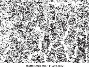 Distressed background in black and white texture with dots, spots, scratches and lines. Abstract vector illustration