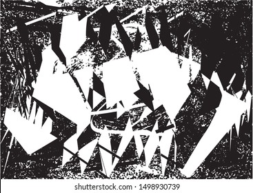 Distressed background in black and white texture with dots, spots, scratches and lines. Abstract vector illustration