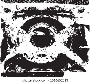 Distressed background in black and white texture with dots, spots, scratches and lines. Abstract vector illustration