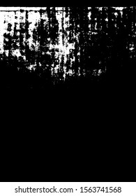 Distressed background in black and white texture with dots, spots, scratches and lines. Abstract vector illustration