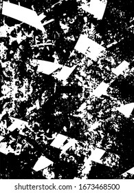 Distressed background in black and white texture with spots, scratches and lines. Abstract vector illustration