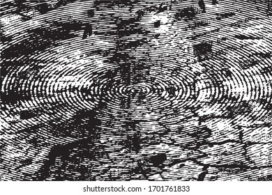 Fondo perturbado en textura en blanco y negro con puntos, puntos, rayas y líneas. Ilustración de vector abstracto
