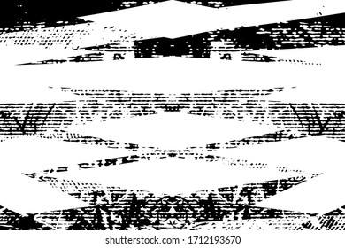 Fondo perturbado en textura en blanco y negro con hierba, arañazos y líneas. Ilustración abstracta vectorial.