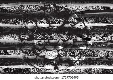 Distressed background in black and white texture with dots, spots, scratches and lines. Abstract vector illustration
