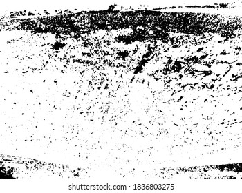 Fondo perturbado en textura en blanco y negro con puntos, puntos, arañazos y líneas. Ilustración del vector abstracto