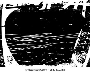 Distressed background in black and white texture with dots, spots, scratches, and lines. Abstract  vector illustration