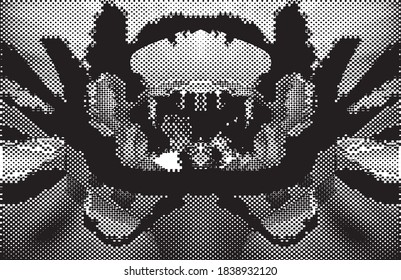 Distressed background in black and white texture with dots, spots, scratches, and lines. Abstract  vector illustration