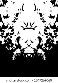 Distressed background in black and white texture with dots, spots, scratches, and lines. Abstract vector illustration.