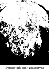 Fondo perturbado en negro y textura blanca con puntos, puntos, arañazos y líneas. Ilustración del vector abstracto.