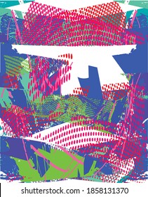 Fondo perturbado en negro y textura blanca con puntos, puntos, arañazos y líneas. Ilustración del vector abstracto.
