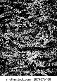 Distressed background in black and white texture with dots, spots, scratches, and lines. Abstract vector illustration.
