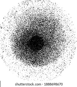 Fondo perturbado en textura en blanco y negro con puntos, puntos, arañazos y líneas. Ilustración del vector abstracto.