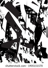 Distressed background in black and white texture with dots, spots, scratches, and lines. Abstract vector
illustration.