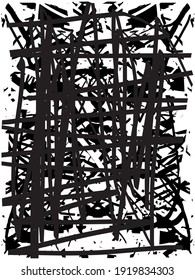 Distressed background in black and white texture with dots, spots, scratches, and lines. Abstract vector illustration.