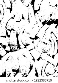 Distressed background in black and white texture with dots, spots, scratches, and lines. Abstract vector illustration.