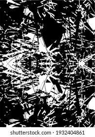 Distressed background in black and white texture with dots, spots, scratches, and lines. Abstract vector illustration.
