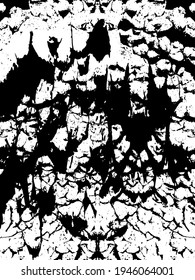 Fondo perturbado en textura en blanco y negro con puntos, puntos, arañazos y líneas. Ilustración del vector abstracto.