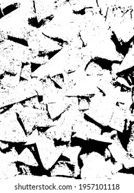 Distressed background in black and white texture with dots, spots, scratches, and lines. Abstract vector illustration.