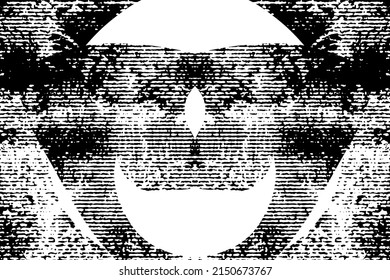 Distressed background in black and white texture with dots, spots, scratches, and lines. Abstract vector illustration.