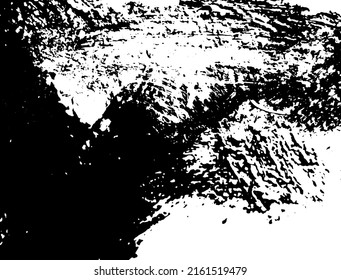 Fondo perturbado en textura en blanco y negro con puntos, puntos, arañazos y líneas. Ilustración del vector abstracto.