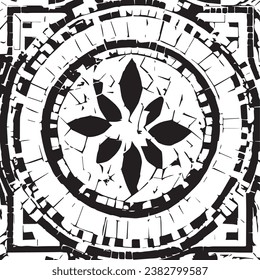 Fondo perturbado en textura en blanco y negro con manchas oscuras, arañazos y líneas. Ilustración abstracta