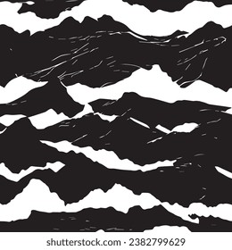 Fondo perturbado en textura en blanco y negro con manchas oscuras, arañazos y líneas. Ilustración abstracta