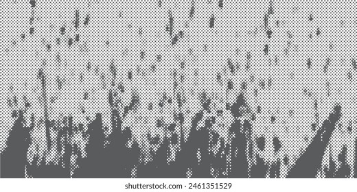 Fondo estresado en textura en blanco y negro con puntos, manchas, arañazos y líneas