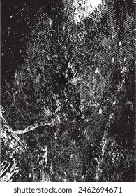 Distressed background in black and white texture with dark spots, scratches and lines. Abstract vector illustration.