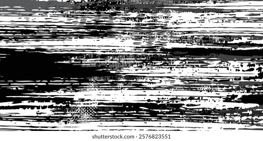 Distressed background in black and white texture with dark spots, scratches and lines. Abstract illustration