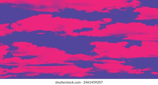 Fondo angustiado en textura azul y rosa con manchas oscuras, arañazos y líneas. ilustraciones Abstractas