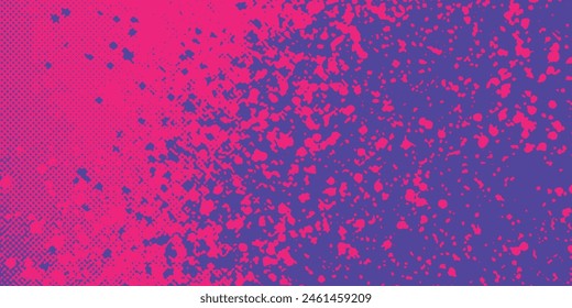 Fondo angustiado en textura azul y rosa con manchas oscuras, arañazos y líneas. ilustraciones Abstractas