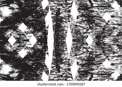 Distressed background from dry rut in a country road with spots, scratches and lines. Abstract vector illustration