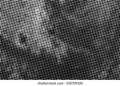 Distressed Background with Halftone Effects. Dots Grunge Texture. Vector.