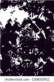 Distressed background from old stone bridge in black and white texture with dots, spots, scratches and lines. Abstract vector illustration